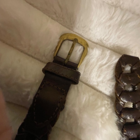 VINTAGE from 70s, HAND-CRAFTED BRAIDED ,Brown Leather BELT Women’s Size M, INDIA - Picture 3 of 7